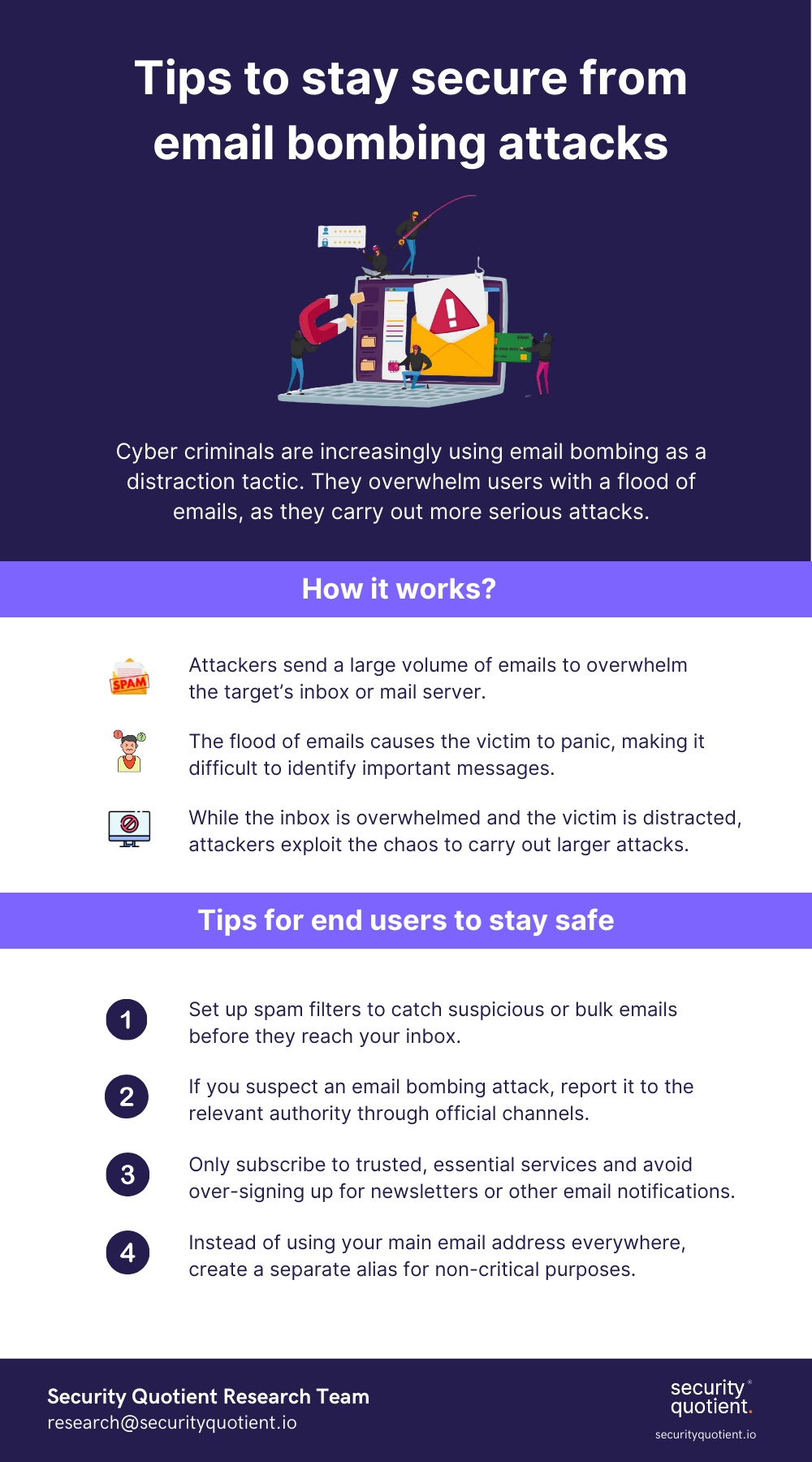 Tips to stay secure from email bombing attacks